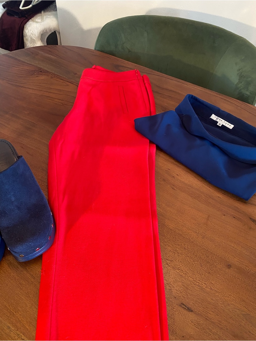 Escada Red Tailored Trousers